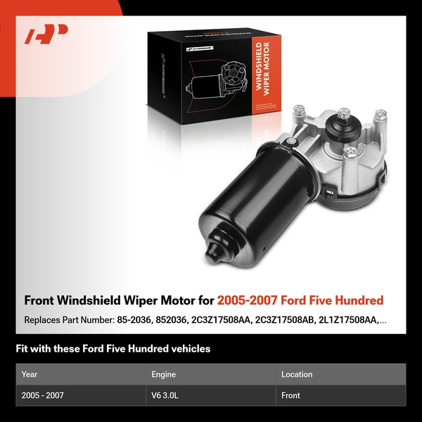 Front Windshield Wiper Motor for 2005-2007 Ford Five Hundred
