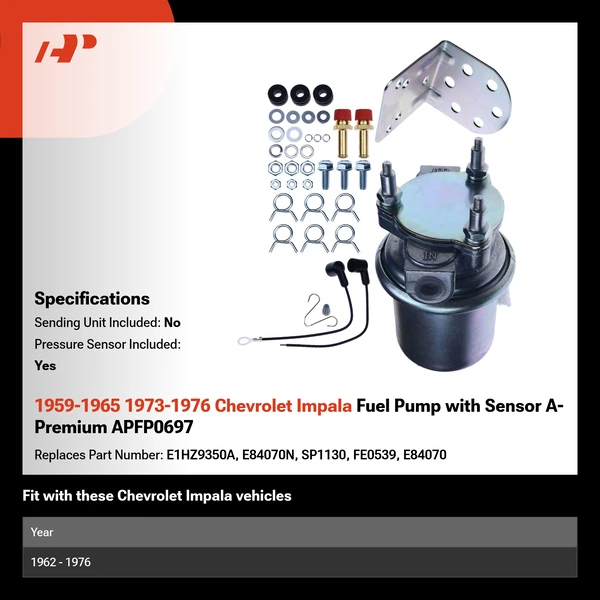 1959-1965 1973-1976 Chevrolet Impala Fuel Pump with Sensor A-Premium APFP0697