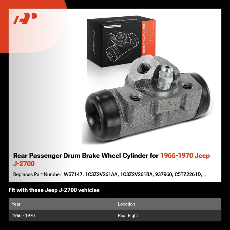 Rear Passenger Drum Brake Wheel Cylinder for 1966-1970 Jeep J-2700