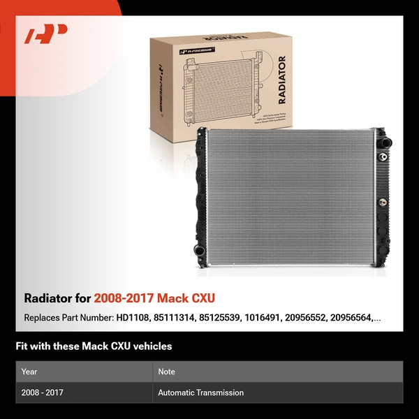 Radiator for 2008-2017 Mack CXU