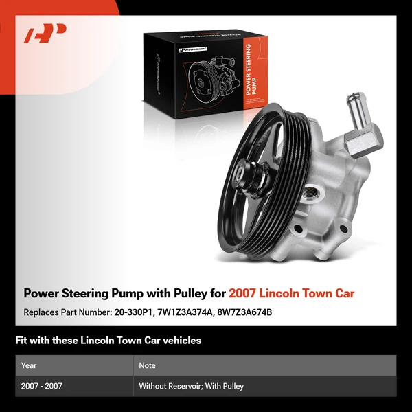 Power Steering Pump with Pulley for 2007 Lincoln Town Car