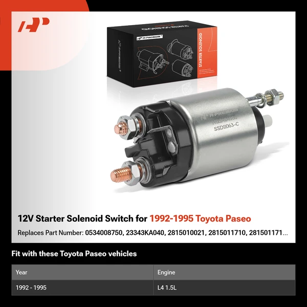 12V Starter Solenoid Switch for 1992-1995 Toyota Paseo