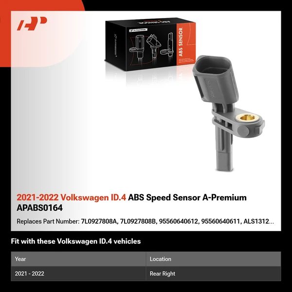 2021-2022 Volkswagen ID.4 ABS Speed Sensor A-Premium APABS0164