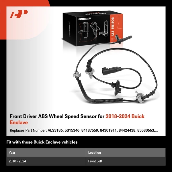 Front Driver ABS Wheel Speed Sensor for 2018-2024 Buick Enclave