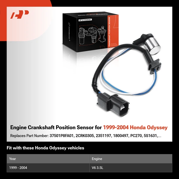 Engine Crankshaft Position Sensor for 1999-2004 Honda Odyssey