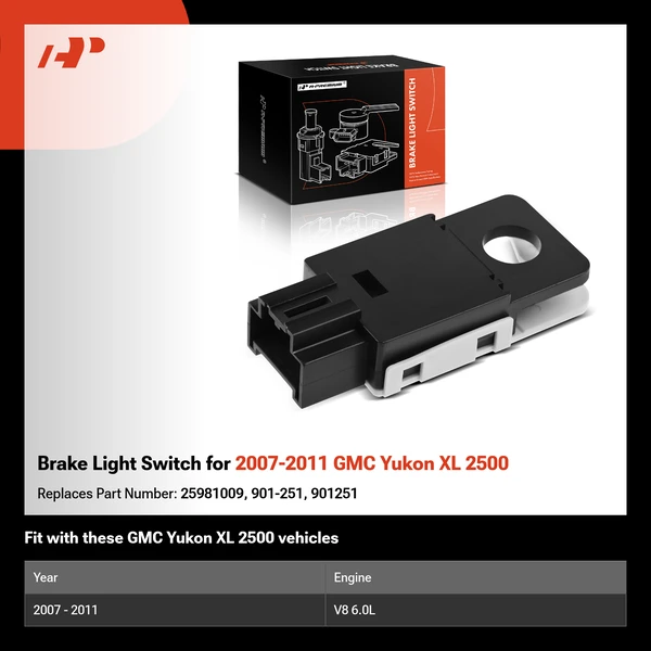 Brake Light Switch for 2007-2011 GMC Yukon XL 2500