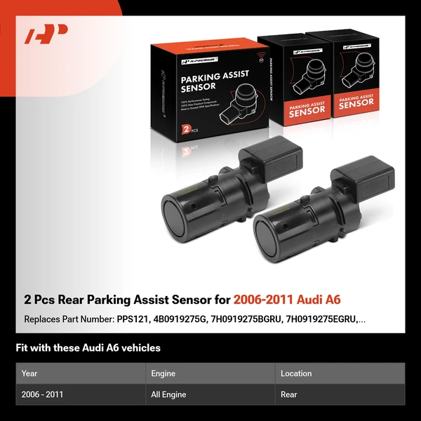 2 Pcs Rear Parking Assist Sensor for 2006-2011 Audi A6