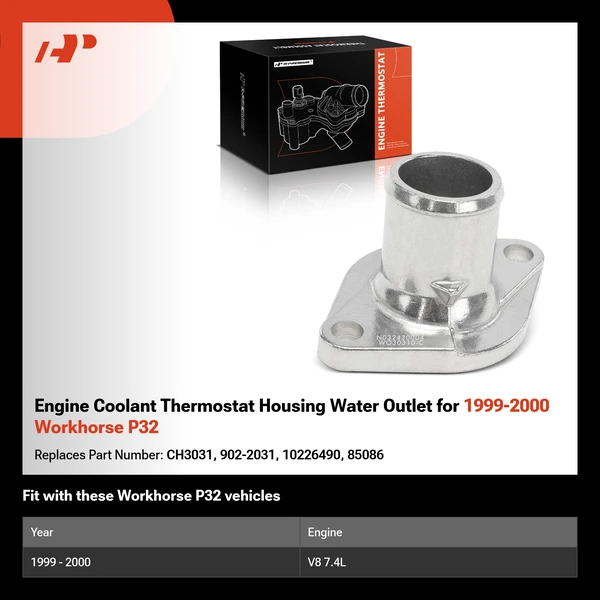 Engine Coolant Thermostat Housing Water Outlet for 1999-2000 Workhorse P32