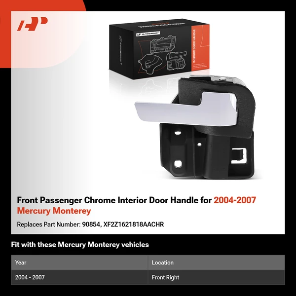 Front Passenger Chrome Interior Door Handle for 2004-2007 Mercury Monterey