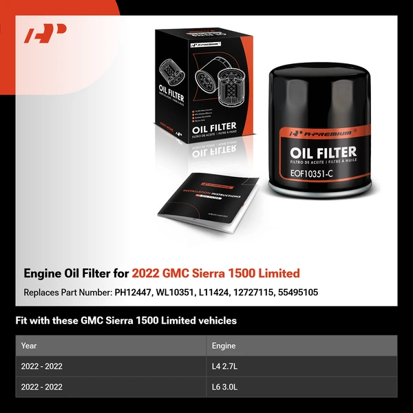 Engine Oil Filter for 2022 GMC Sierra 1500 Limited