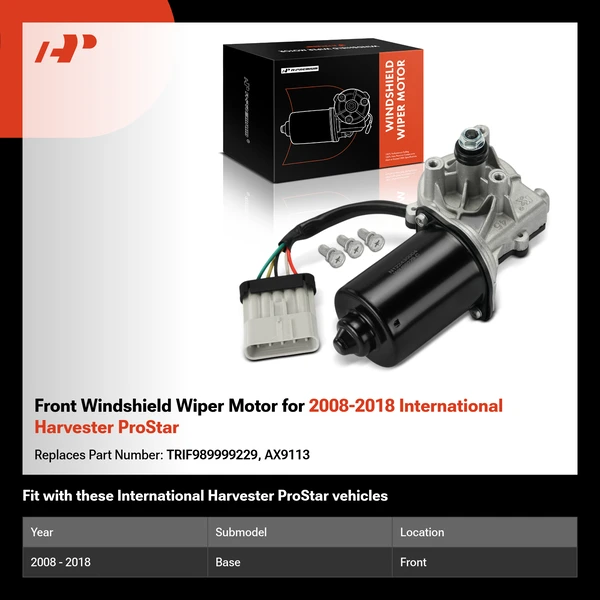 Front Windshield Wiper Motor for 2008-2018 International Harvester ProStar