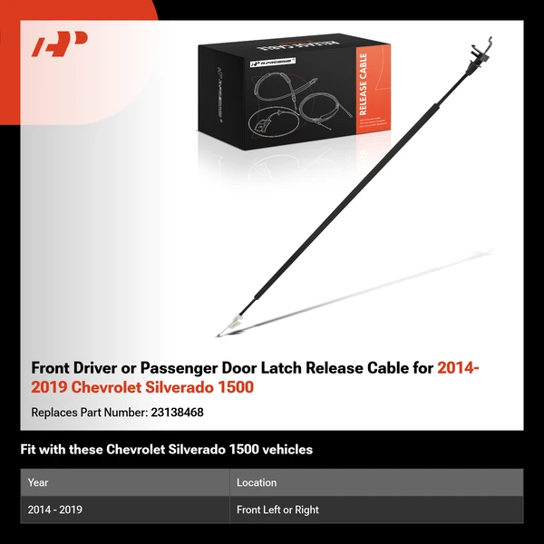 Front Driver or Passenger Door Latch Release Cable for 2014-2019 Chevrolet Silverado 1500