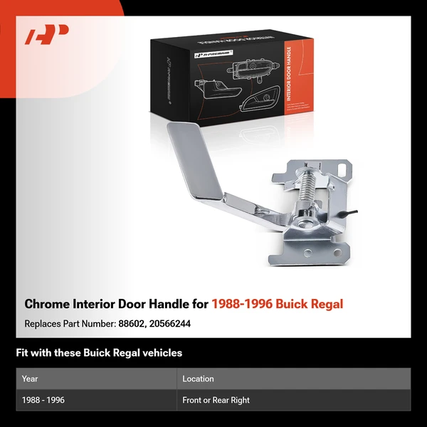 Chrome Interior Door Handle for 1988-1996 Buick Regal