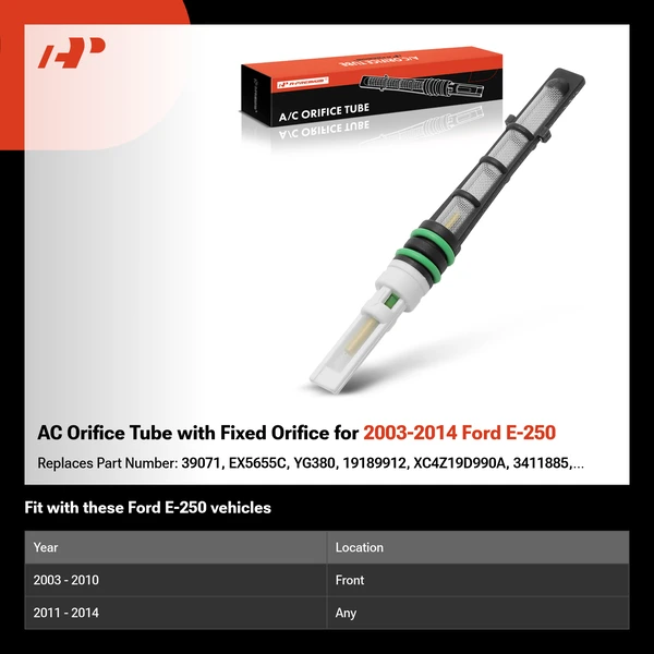 AC Orifice Tube with Fixed Orifice for 2003-2014 Ford E-250