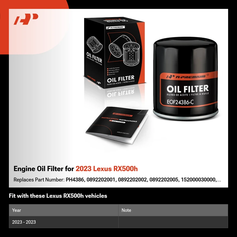 Engine Oil Filter for 2023 Lexus RX500h