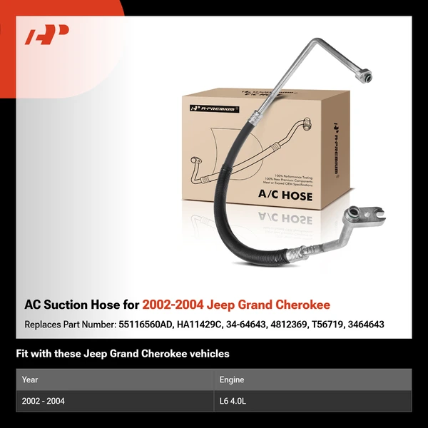 AC Suction Hose for 2002-2004 Jeep Grand Cherokee