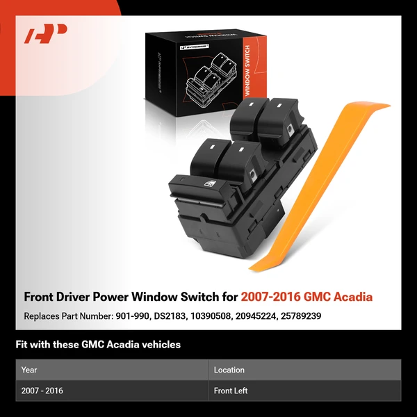 Front Driver Power Window Switch for 2007-2016 GMC Acadia