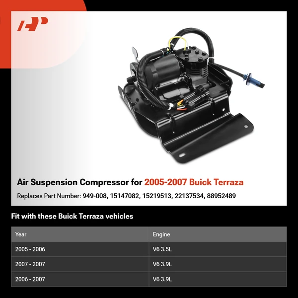 Air Suspension Compressor for 2005-2007 Buick Terraza