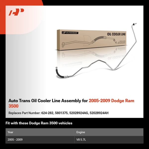 Auto Trans Oil Cooler Line Assembly for 2005-2009 Dodge Ram 3500