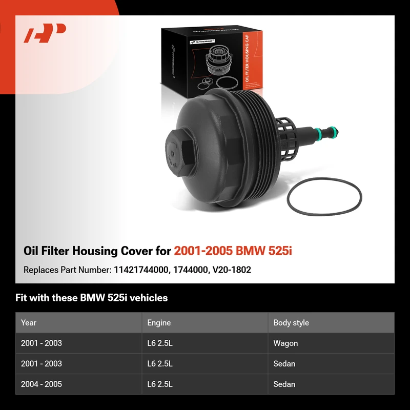 Oil Filter Housing Cover for 2001-2005 BMW 525i