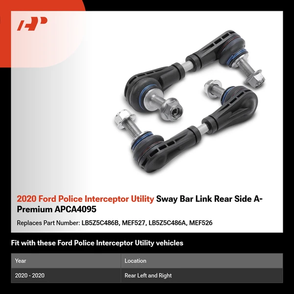 2020 Ford Police Interceptor Utility Sway Bar Link Rear Side A-Premium APCA4095