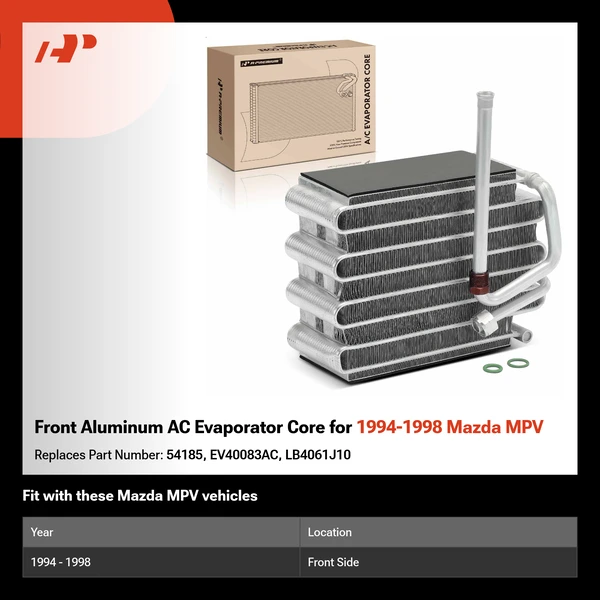 Front Aluminum AC Evaporator Core for 1994-1998 Mazda MPV