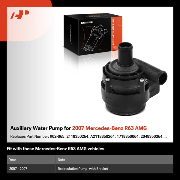 Auxiliary Water Pump for 2007 Mercedes-Benz R63 AMG