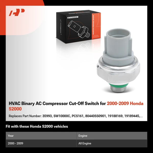 HVAC Binary AC Compressor Cut-Off Switch for 2000-2009 Honda S2000