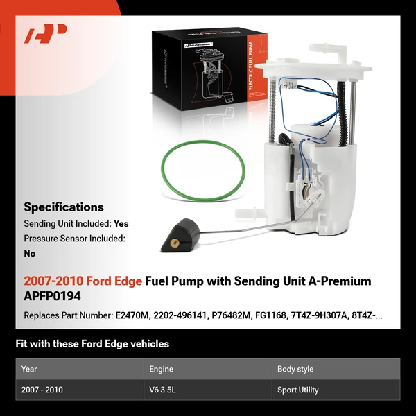 2007-2010 Ford Edge Fuel Pump with Sending Unit A-Premium APFP0194