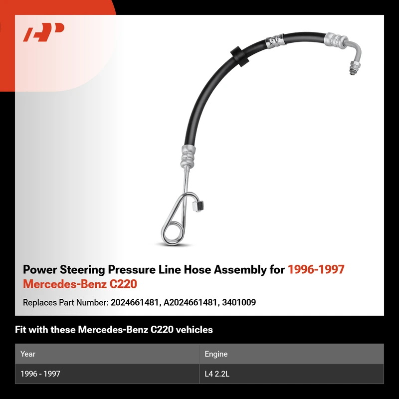 Power Steering Pressure Line Hose Assembly for 1996-1997 Mercedes-Benz C220
