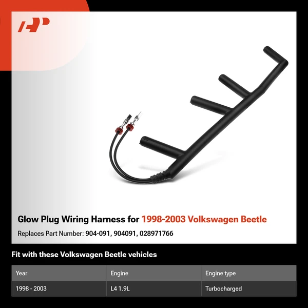 Glow Plug Wiring Harness for 1998-2003 Volkswagen Beetle