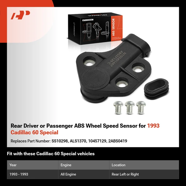 Rear Driver or Passenger ABS Wheel Speed Sensor for 1993 Cadillac 60 Special