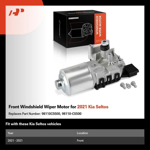 Front Windshield Wiper Motor for 2021 Kia Seltos