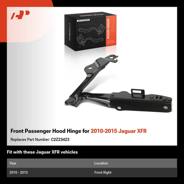 Front Passenger Hood Hinge for 2010-2015 Jaguar XFR
