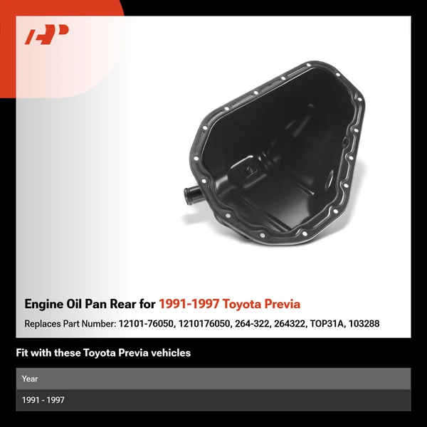 Engine Oil Pan Rear for 1991-1997 Toyota Previa