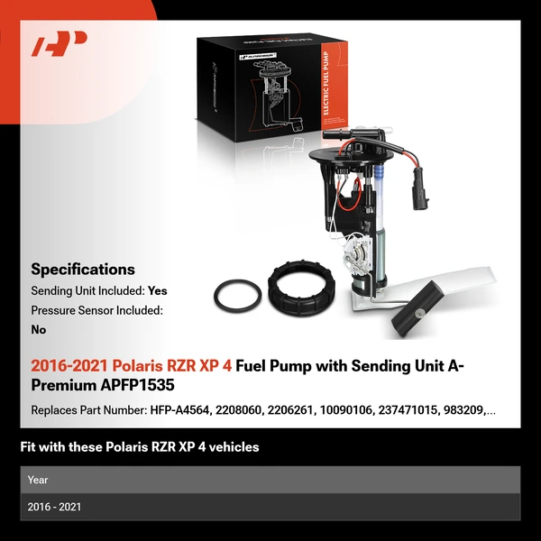 2016-2021 Polaris RZR XP 4 Fuel Pump with Sending Unit A-Premium APFP1535