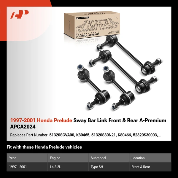 1997-2001 Honda Prelude Sway Bar Link Front & Rear A-Premium APCA2024