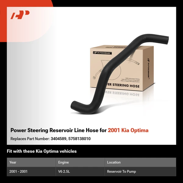 Power Steering Reservoir Line Hose for 2001 Kia Optima