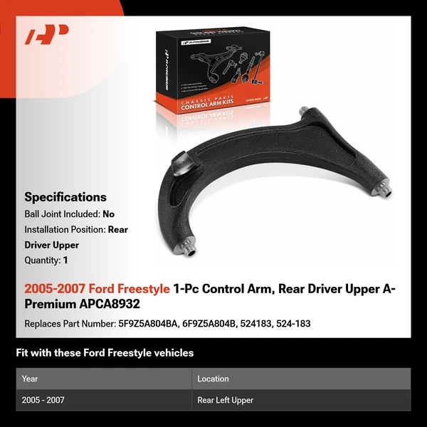 2005-2007 Ford Freestyle 1-Pc Control Arm, Rear Driver Upper A-Premium APCA8932