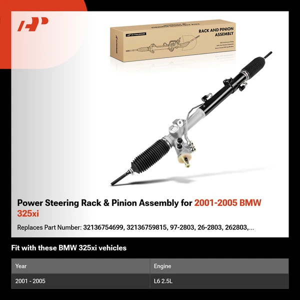 Power Steering Rack & Pinion Assembly for 2001-2005 BMW 325xi