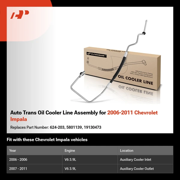 Auto Trans Oil Cooler Line Assembly for 2006-2011 Chevrolet Impala