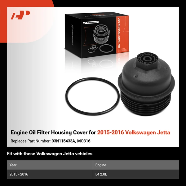 Engine Oil Filter Housing Cover for 2015-2016 Volkswagen Jetta