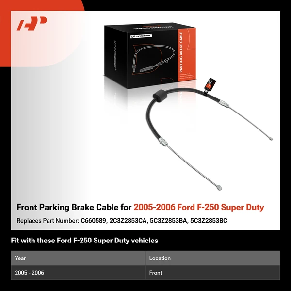 Front Parking Brake Cable for 2005-2006 Ford F-250 Super Duty