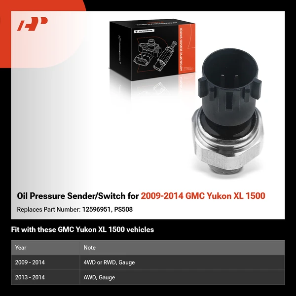 Oil Pressure Sender/Switch for 2009-2014 GMC Yukon XL 1500