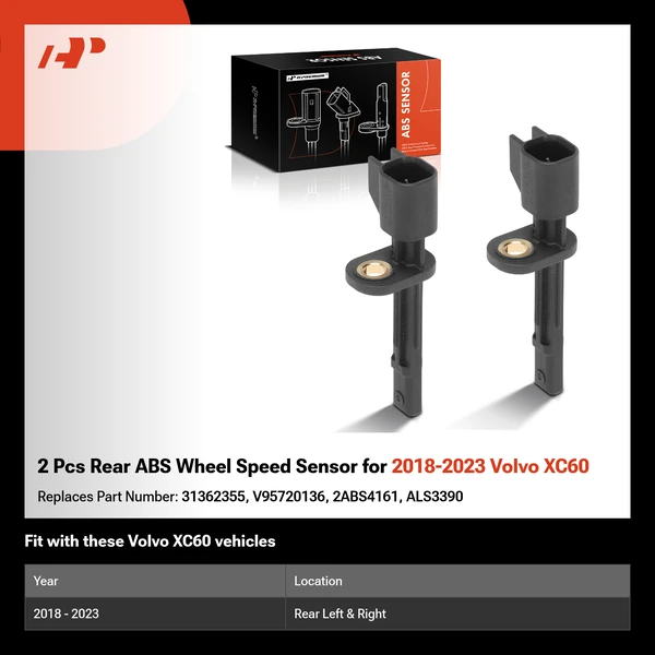 2 Pcs Rear ABS Wheel Speed Sensor for 2018-2023 Volvo XC60