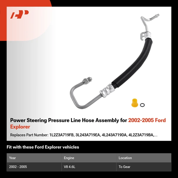 Power Steering Pressure Line Hose Assembly for 2002-2005 Ford Explorer