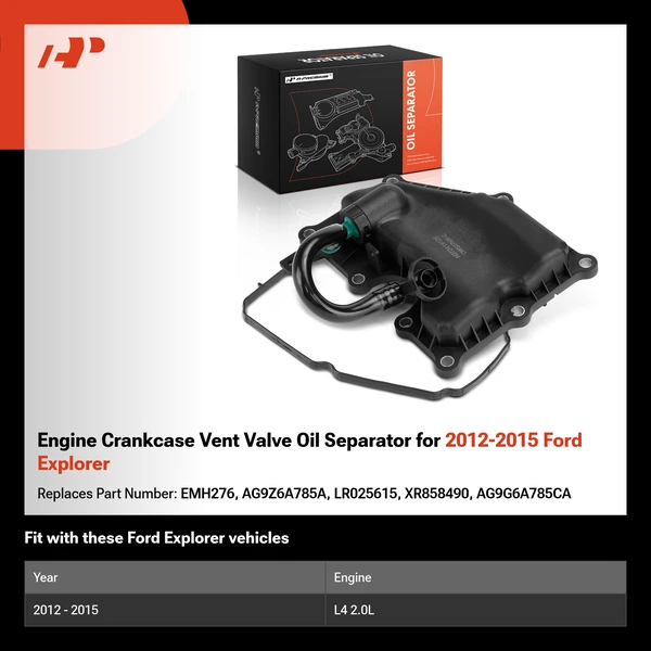 Engine Crankcase Vent Valve Oil Separator for 2012-2015 Ford Explorer