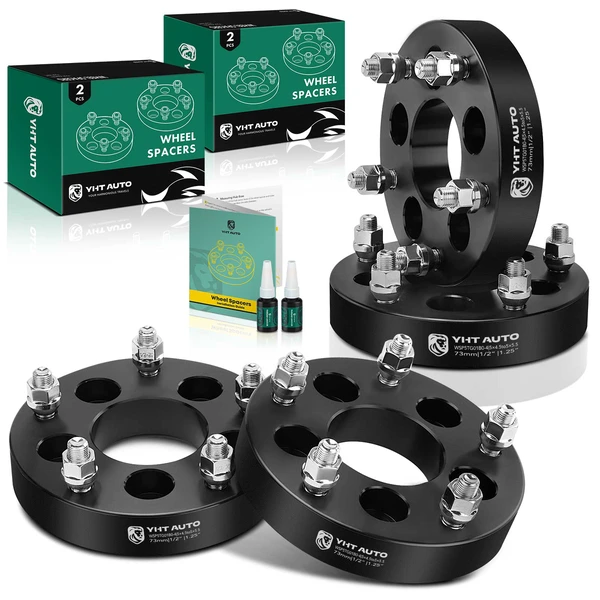 4 Pcs 1.25 inches Black 5x4.5 to 5x5.5 inches Wheel Adapters 0.5 inch x 20 73mm for 1991-2010 Ford Explorer