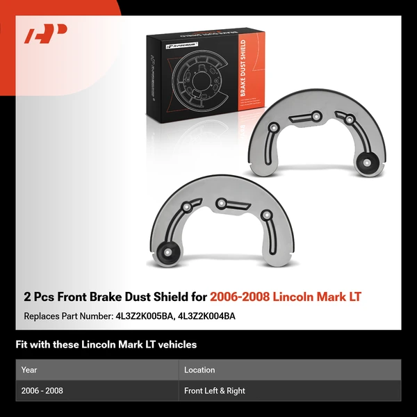 2 Pcs Front Brake Dust Shield for 2006-2008 Lincoln Mark LT