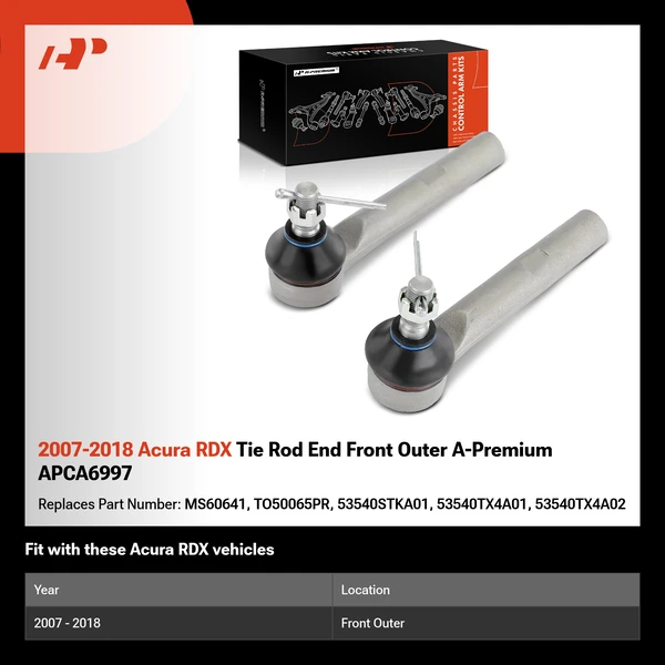 2007-2018 Acura RDX Tie Rod End Front Outer A-Premium APCA6997